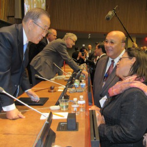 Ban Ki Moon remercie la participation de Madagascar.