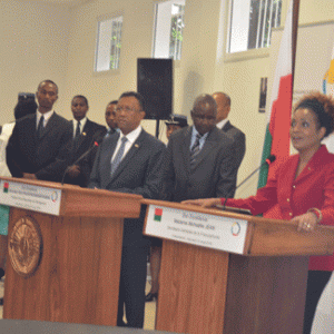 Lors de la cérémonie d’inauguration du bureau régional de l’OIF dans l’Océan Indien.