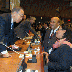 Le courant passe bien entre la ministre des Affaires Etrangères malgache Atallah Béatrice et le SG de l’ONU Ban Ki-Moon.