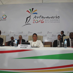 La présidente du CMF Atallah Béatrice et la SG de l’OIF Michaëlle Jean hier lors de l’ouverture de la 32e session de la Conférence  Ministérielle de la Francophonie.