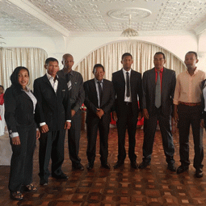 Les nouveaux membres de la fédération malgache de savate boxe française.