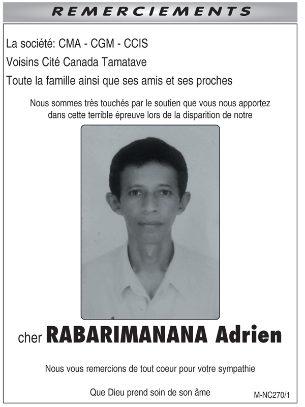 N crologie Du 7 D cembre 2021 Midi Madagasikara