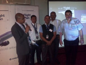 Le D.G d’Air Madagascar (au micro) lors de la clôture du CARE Air Madagascar Airbus.