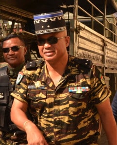 Le général Florens Rakotomahanina hier à Ambohidahy. (Photo Yvon RAM)