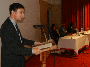 Marcus Schneider prononçant son discours mercredi dernier devant une parterre d’investisseurs nationaux et étrangers.