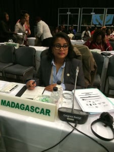 La ministre Onitiana Realy à Johannesburg.